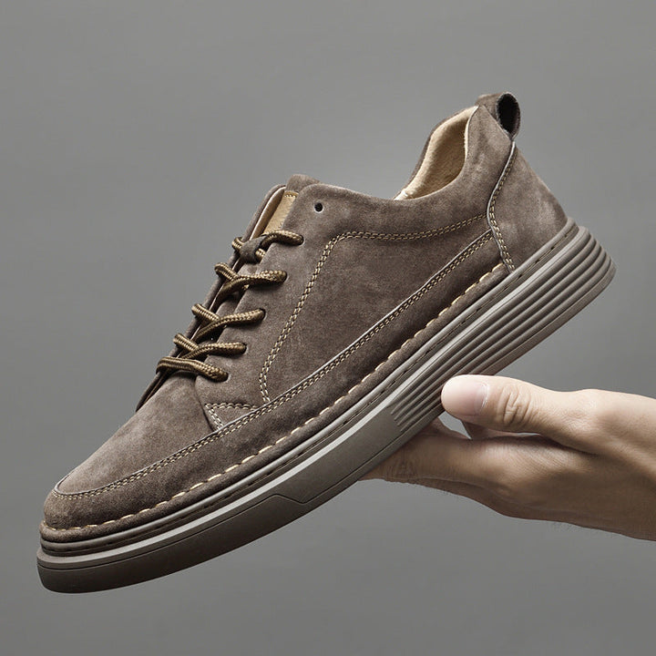 Scarpe uomo di moda, comfort quotidiano garantito da ammortizzazione e vestibilità ampia. Beige, bianco, arancio.