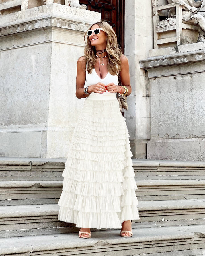 Gonna donna versatile, maxi lunghezza per outfit eleganti e di tendenza, vita alta.