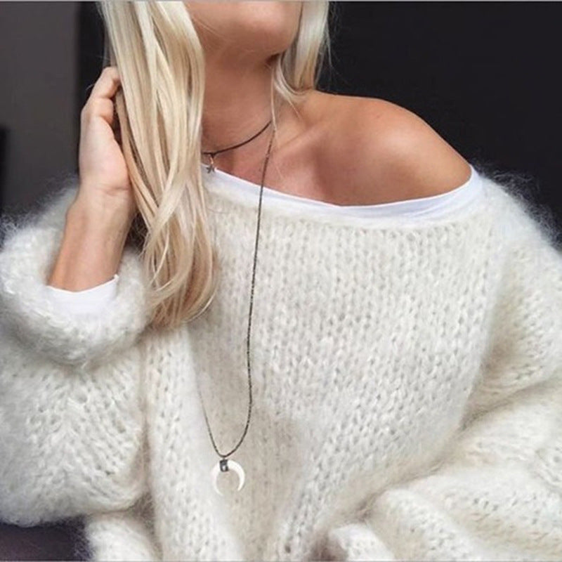 Maglione donna in maglia, morbido e alla moda, ideale per un look casual o elegante in primavera e autunno.