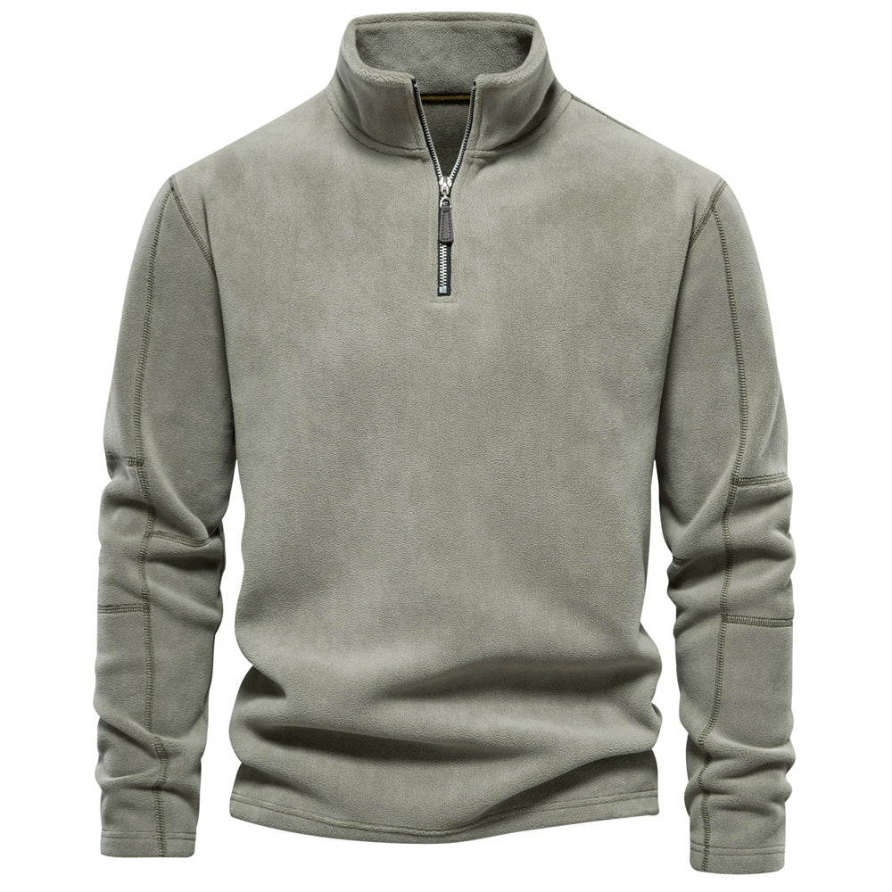 Pullover da uomo in pile per comfort invernale, ideale per abbigliamento casual e caldo.