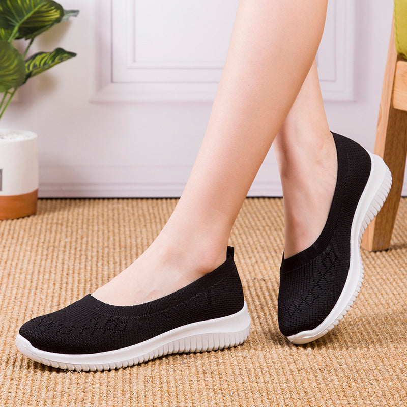 Scarpe slip-on donna per camminata, con supporto dell'arco e punta larga. Sneakers comfort per benessere.