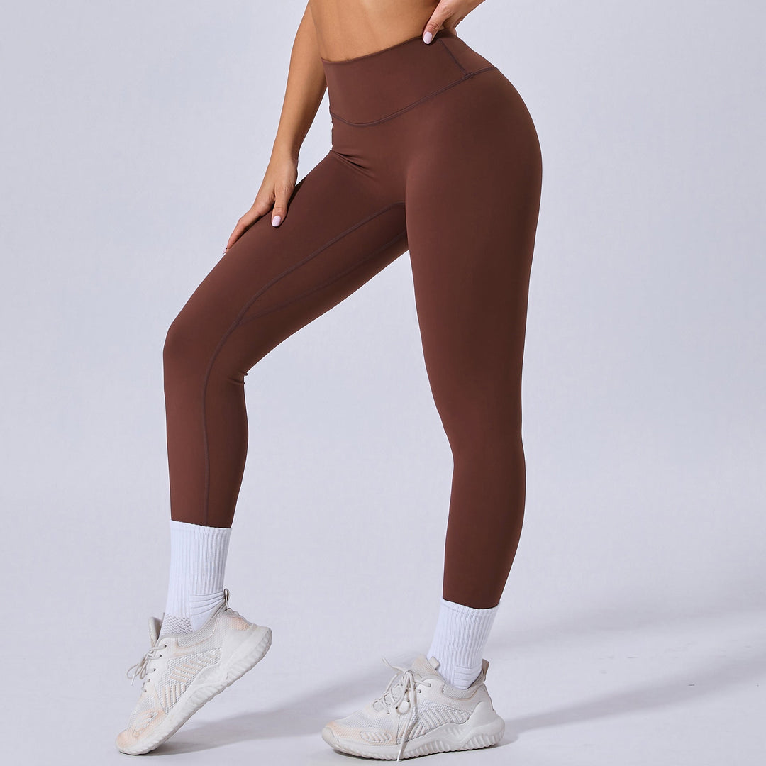 Leggings donna vita alta elasticizzati per fitness e yoga, tessuto comodo ad asciugatura rapida.