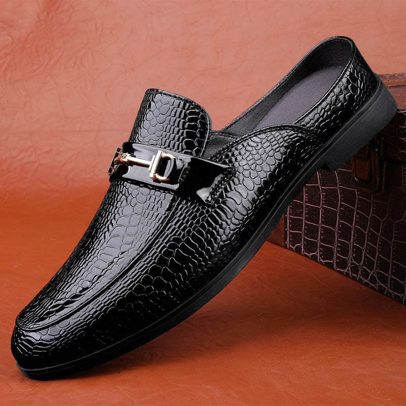 Mocassini uomo neri eleganti per autunno/primavera, pantofole slip-on comfort per il look quotidiano.