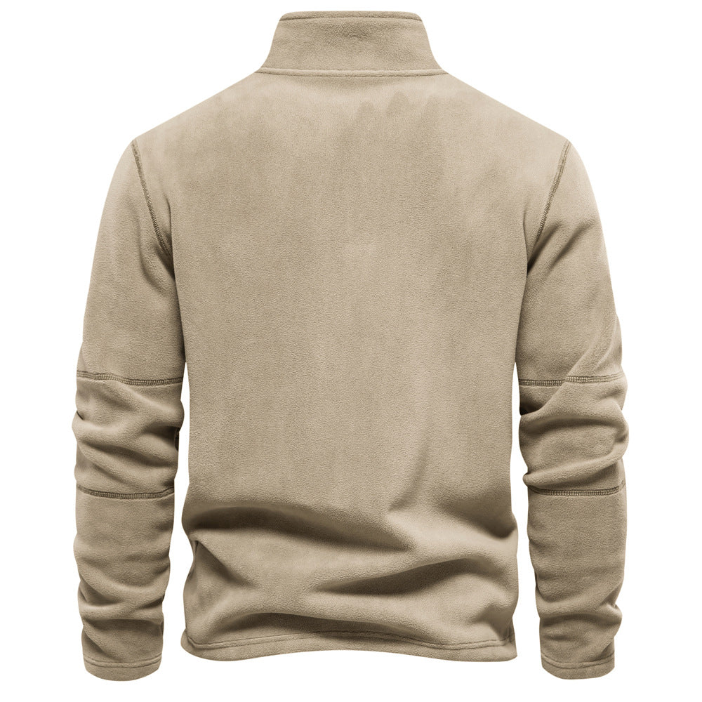 Maglione invernale uomo, versatile e caldo, con design casual chic e mezza zip.