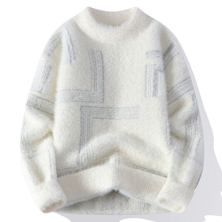 Maglione uomo invernale girocollo, caldo e comodo pullover. Stile casual ed elegante per l'inverno.