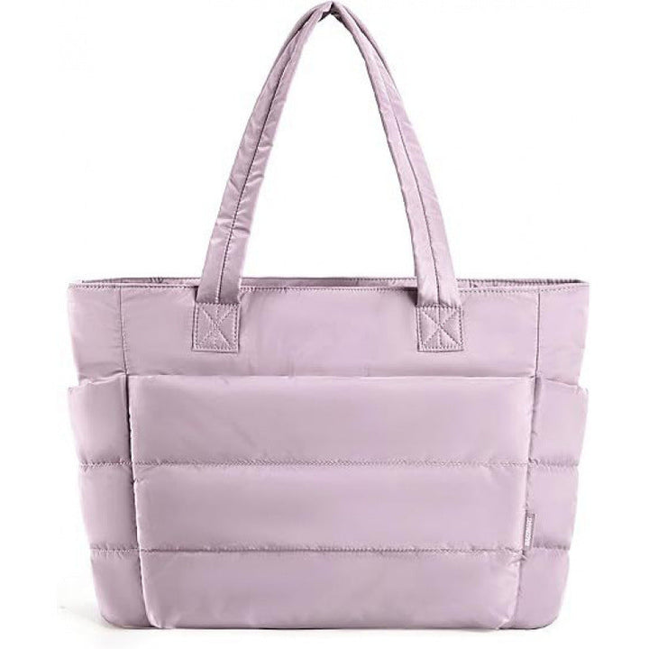 Moda donna: borsa tote trapuntata elegante e pratica. Ideale per trasportare laptop, lavoro e viaggi con stile.