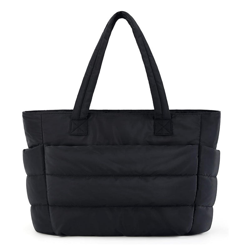 Borsa tote donna trapuntata elegante per laptop. Spaziosa, ideale per lavoro e viaggio.