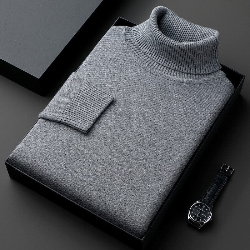 Confortevole maglione da uomo con collo alto, perfetto per rimanere caldo ed elegante in inverno.
