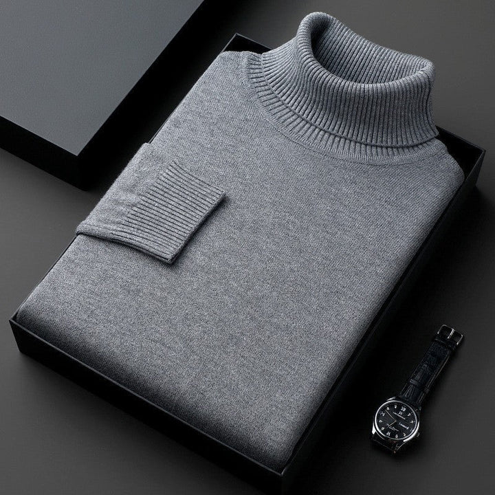 Confortevole maglione da uomo con collo alto, perfetto per rimanere caldo ed elegante in inverno.