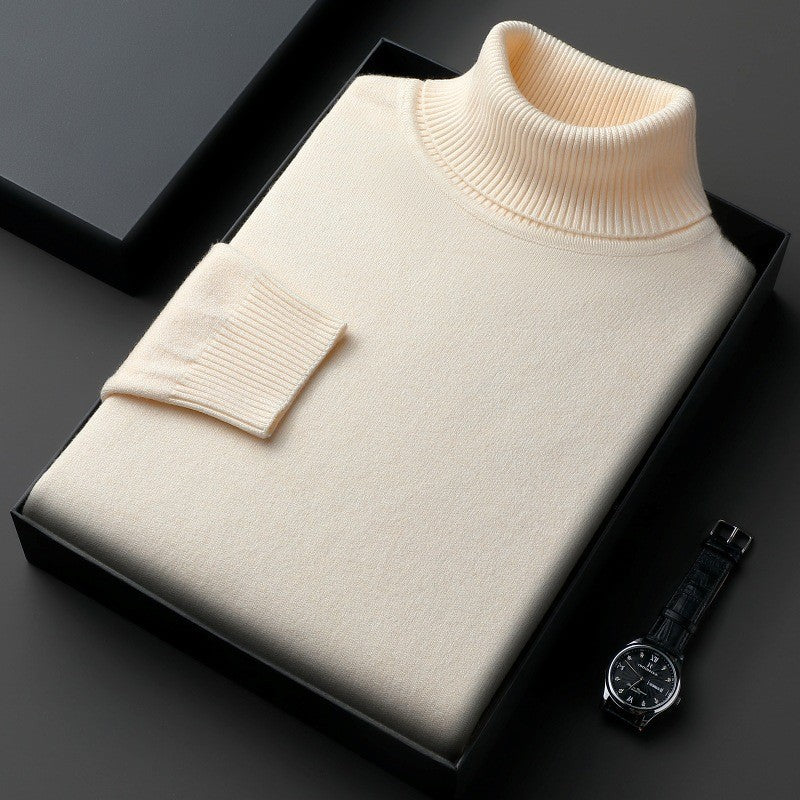 Maglione uomo elegante e casual con collo alto lavorato a maglia, ideale per l'inverno.