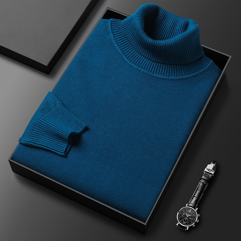 Maglione uomo casual, a collo alto, ideale per l'inverno, morbido e con maniche lunghe.