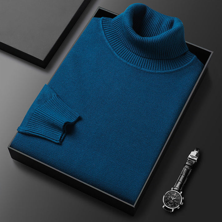 Maglione uomo casual, a collo alto, ideale per l'inverno, morbido e con maniche lunghe.