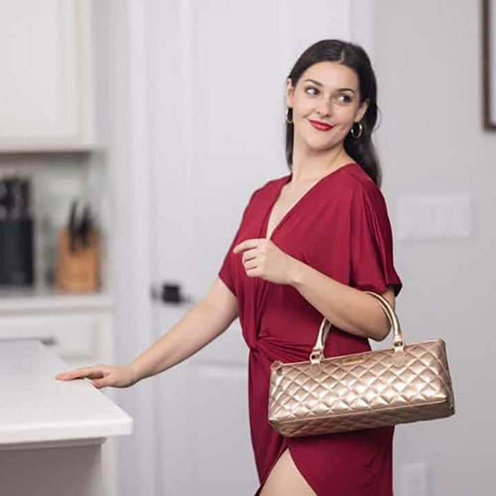 Borsa a tracolla trapuntata elegante da donna, in nero. Perfetta per un look sofisticato e con ampio spazio interno.