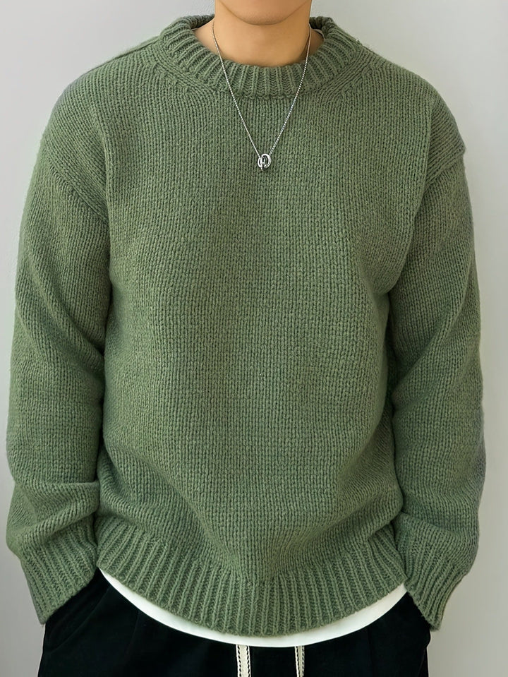 Maglione uomo casual per il tempo libero in autunno, pullover girocollo comodo, versatile e alla moda.
