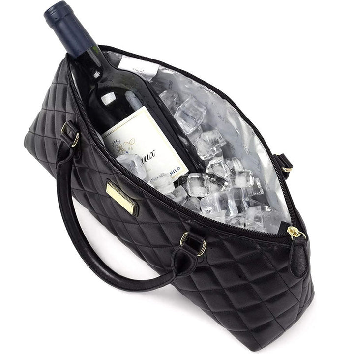 Moderna borsa a tracolla trapuntata da donna, color nero. Ideale per la moda quotidiana, spaziosa e di design elegante.