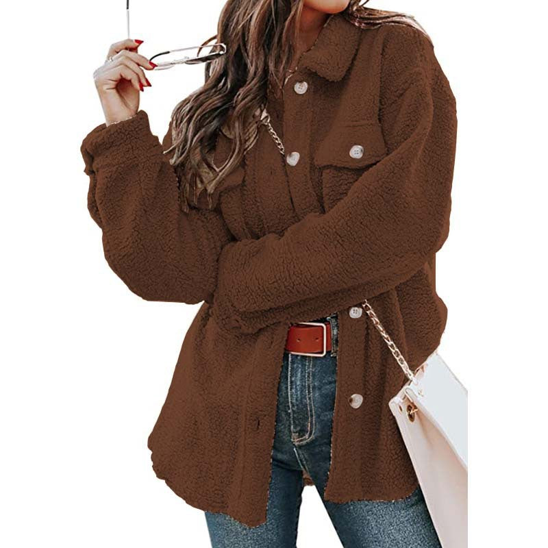 Cappotto invernale lungo e caldo da donna, ideale per l'eleganza quotidiana in autunno inverno.