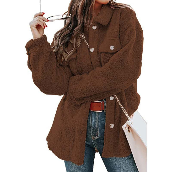 Cappotto invernale lungo e caldo da donna, ideale per l'eleganza quotidiana in autunno inverno.