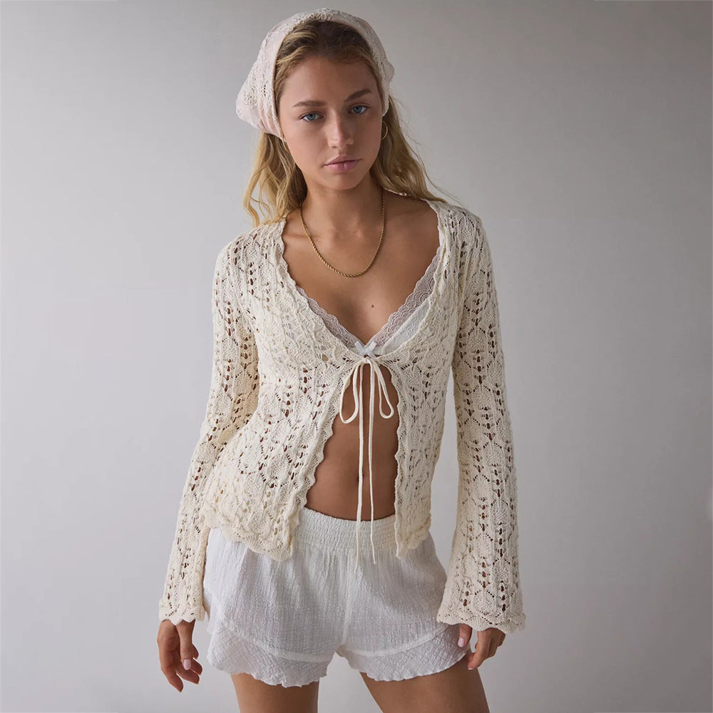 Cardigan donna aperto leggero, ideale per un fresco stile estivo. Perfetto per ogni abbinamento.