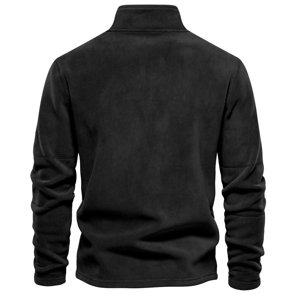 Pullover uomo in pile morbido per l'inverno, ideale per comfort e stile casual.