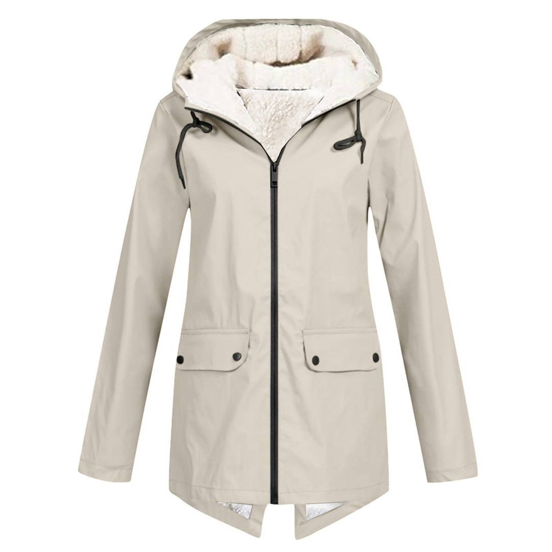 Parka da donna lungo con cappuccio, giacca invernale calda in pile, protezione e stile contro il freddo.