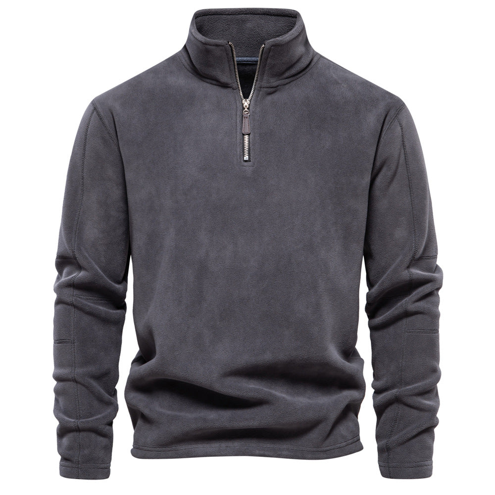 Elegante maglione casual da uomo in pile, caldo e perfetto per l'abbigliamento invernale.