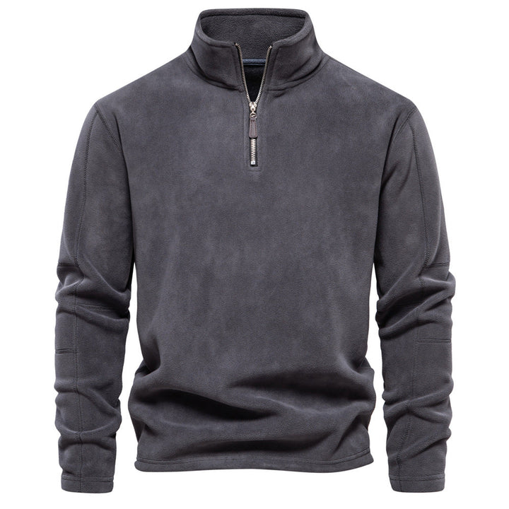 Elegante maglione casual da uomo in pile, caldo e perfetto per l'abbigliamento invernale.
