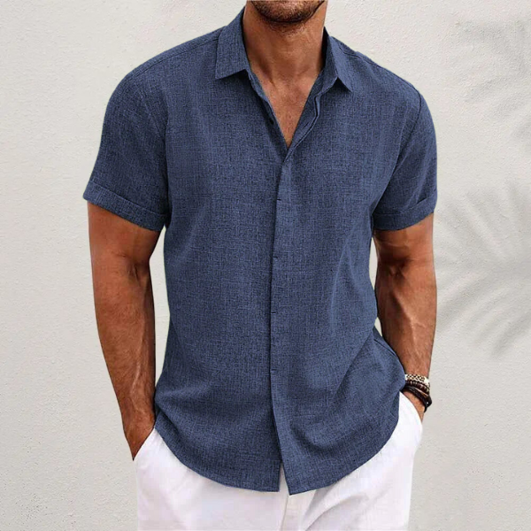 Camicia uomo casual con bottoni, maniche lunghe, stile moderno e raffinato per un look semi-formale.