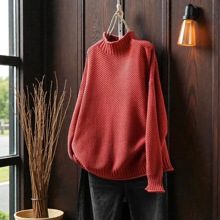 Maglione donna nero a collo alto e a coste, un essenziale per un guardaroba invernale elegante e moderno.