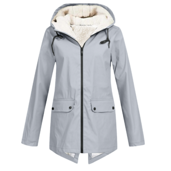 Giacca lunga donna in pile, calda e confortevole, parka invernale per look casual ed elegante.