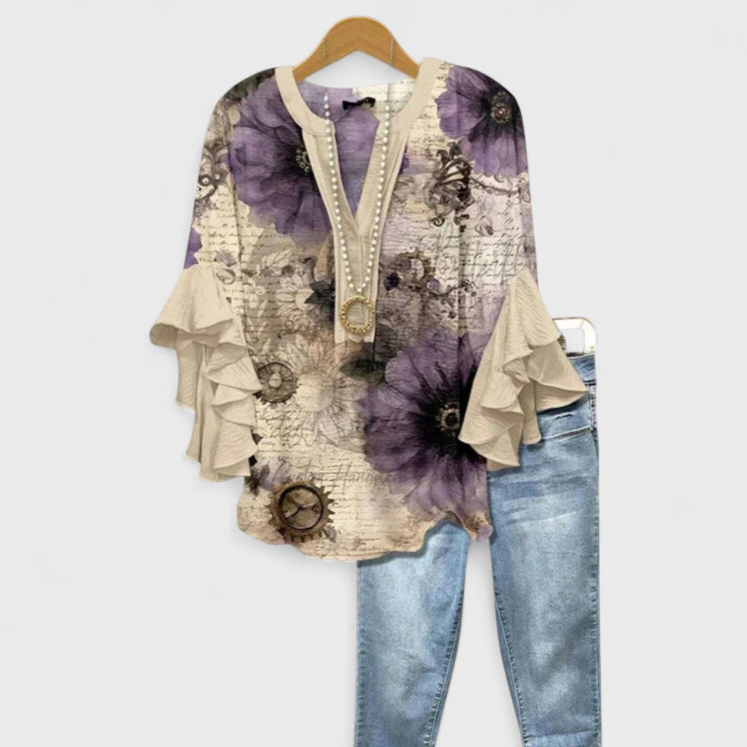 Top estivo femminile leggero, stile elegante e casual. Ottimo per taglie forti, massima versatilità.