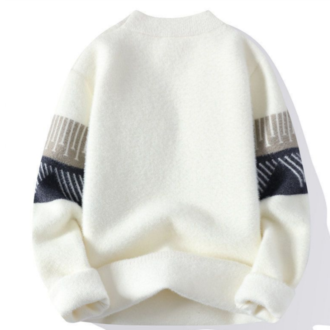 Abbigliamento uomo: maglione autunnale girocollo casual con vibrante stile scandinavo. Perfetto per ogni occasione.