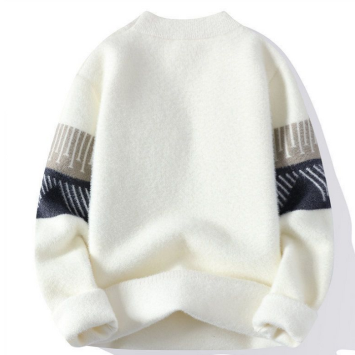 Abbigliamento uomo: maglione autunnale girocollo casual con vibrante stile scandinavo. Perfetto per ogni occasione.