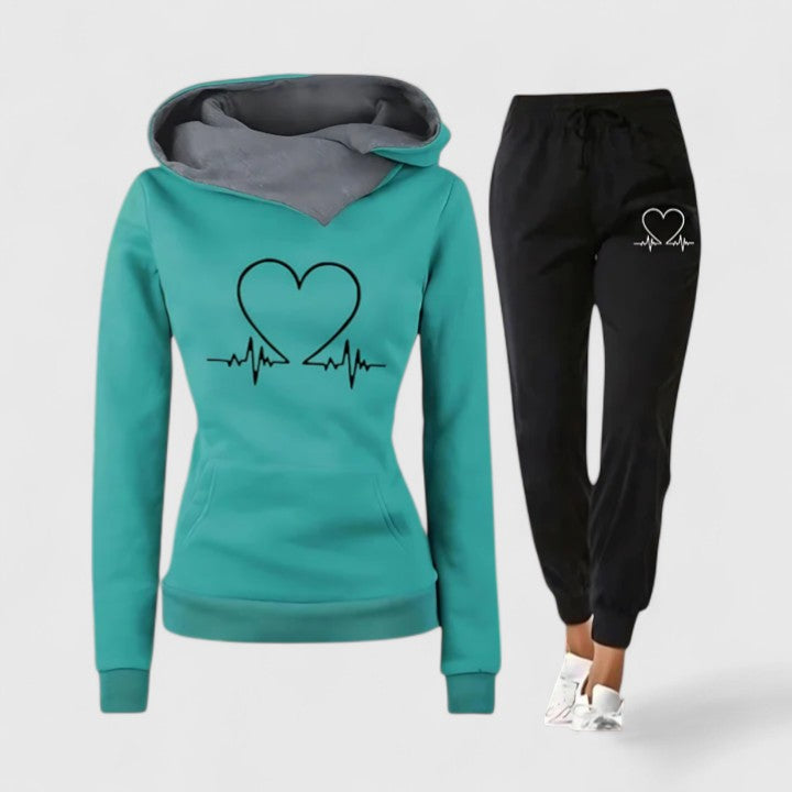 Set relax donna, felpa con cappuccio e pantaloni comodi, per moda femminile e abbigliamento casual chic.