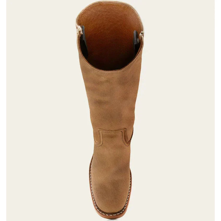 Stivali da donna comodi neri in pelle, alti, con design cowboy. Tacco blocco robusto per comfort quotidiano.