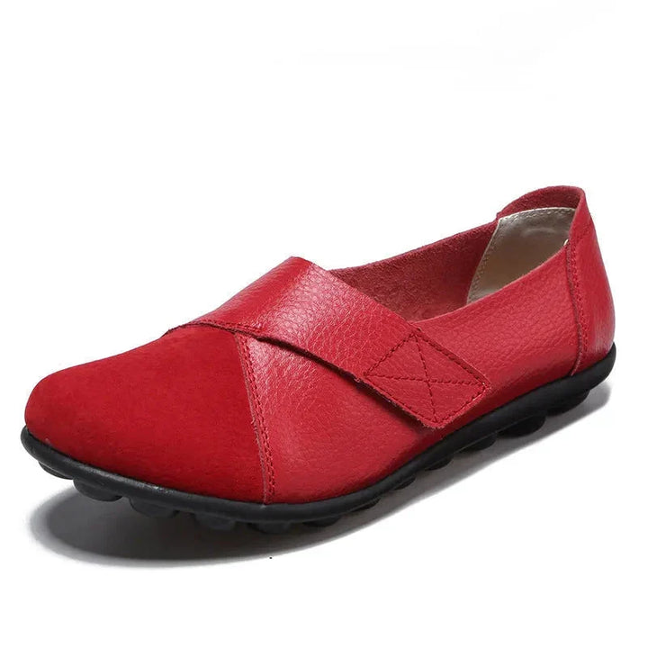 Scarpe comode donna, mocassini in pelle con supporto plantare integrato, senza lacci, comfort top.