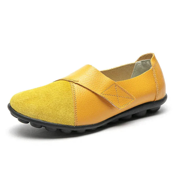 Scarpe donna eleganti e comode, mocassini in pelle senza lacci con supporto plantare per tutto il giorno.