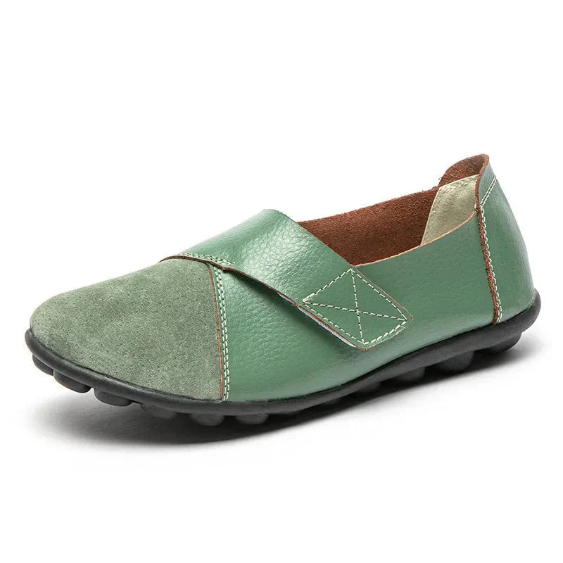 Mocassini donna con supporto plantare, scarpe ergonomiche slip-on in pelle per un comfort duraturo.