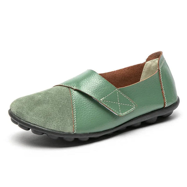 Mocassini donna con supporto plantare, scarpe ergonomiche slip-on in pelle per un comfort duraturo.