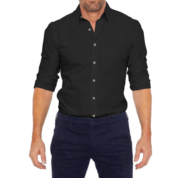Camicia uomo in tessuto traspirante, maniche lunghe, comoda e sofisticata per un comfort duraturo.