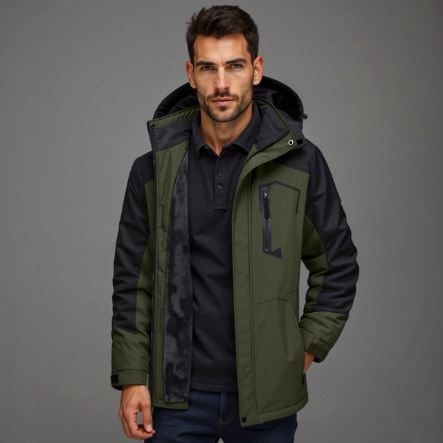 Felpa da uomo con cappuccio removibile, zip e tasche. Ideale per comfort quotidiano, stile casual autunno inverno.