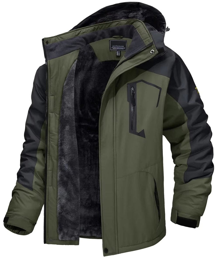 Felpa uomo con cappuccio removibile, design outdoor e zip frontale. Perfetta per comfort e stile casual autunno inverno.