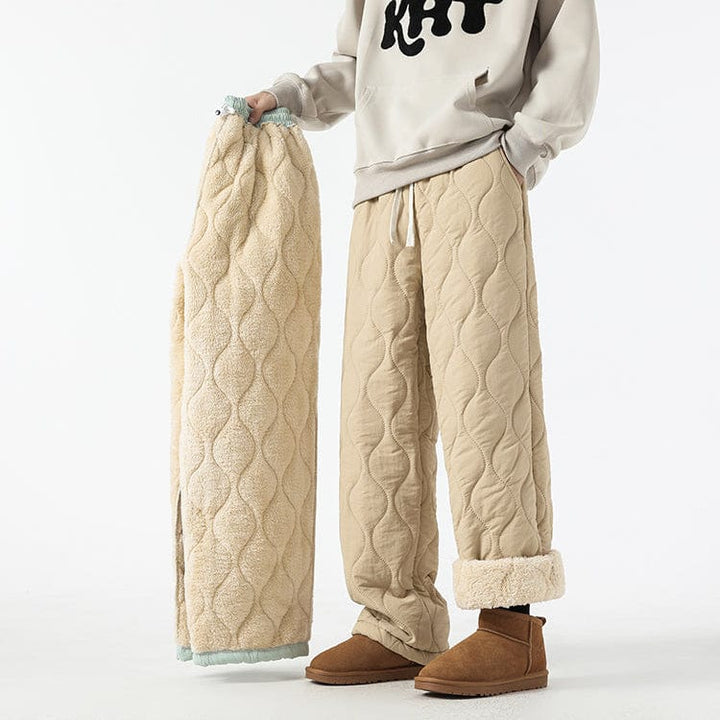 Pantaloni invernali larghi trapuntati da uomo, caldi e comodi per affrontare il freddo.