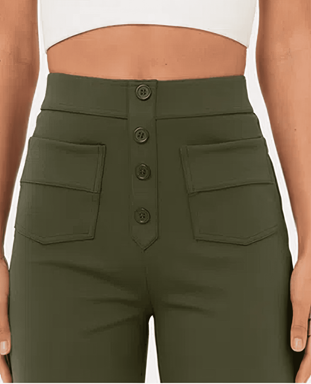 Pantaloni a vita alta colorati da donna, perfetti per primavera ed estate. Abbigliamento moda femminile.