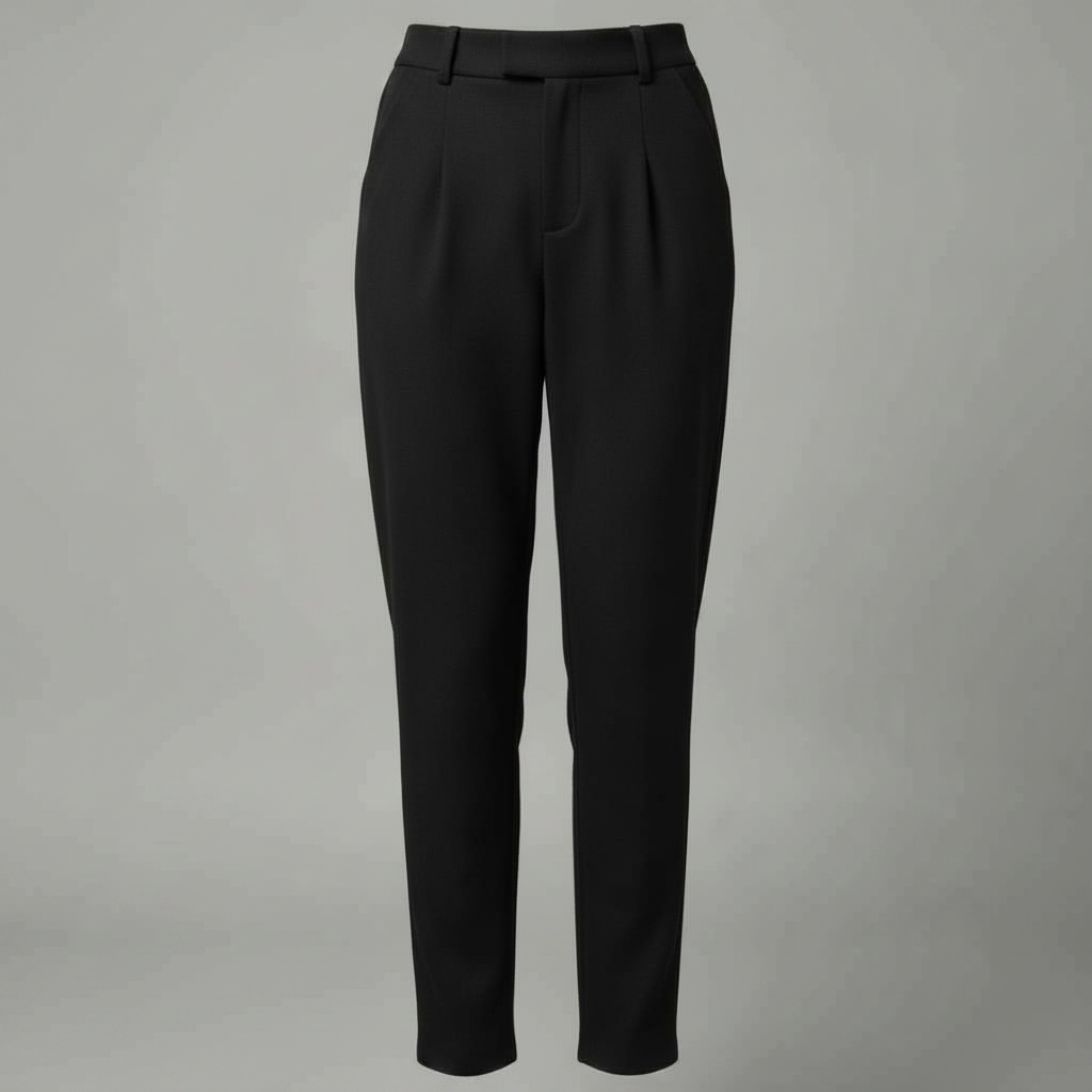 Pantaloni donna eleganti a vita alta, gamba dritta. Abbinamento perfetto per camicetta da ufficio o blazer alla moda.