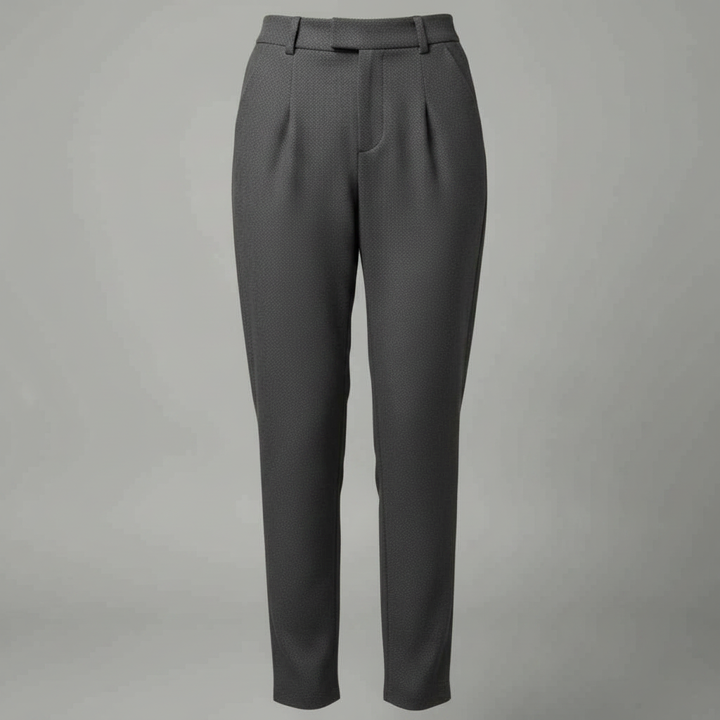 Dettaglio tessuto: pantaloni donna eleganti a vita alta con gamba dritta, comfort e stile per look professionali.