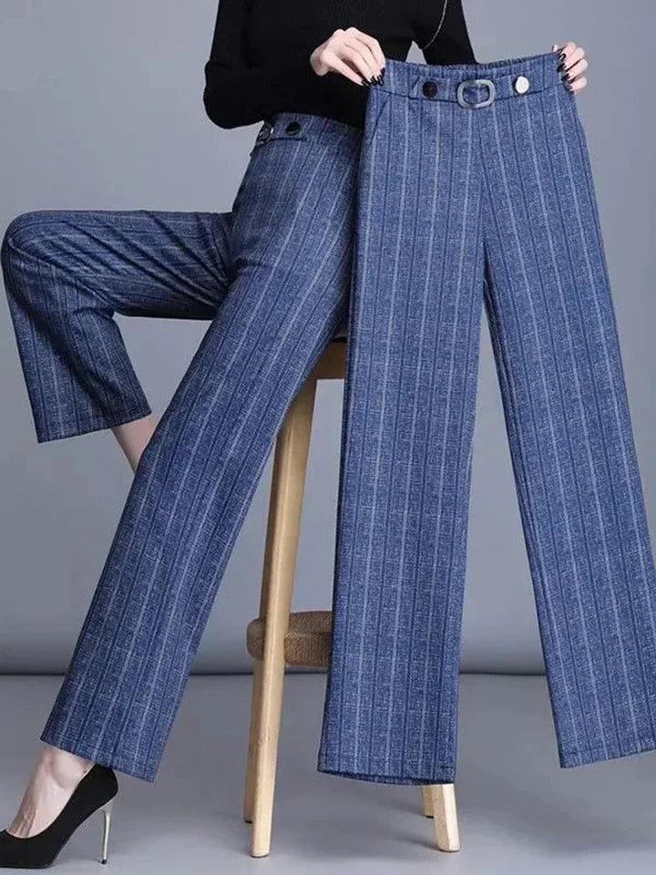 Pantaloni larghi donna a vita alta, eleganti e confortevoli, perfetti per look sofisticati o casual.
