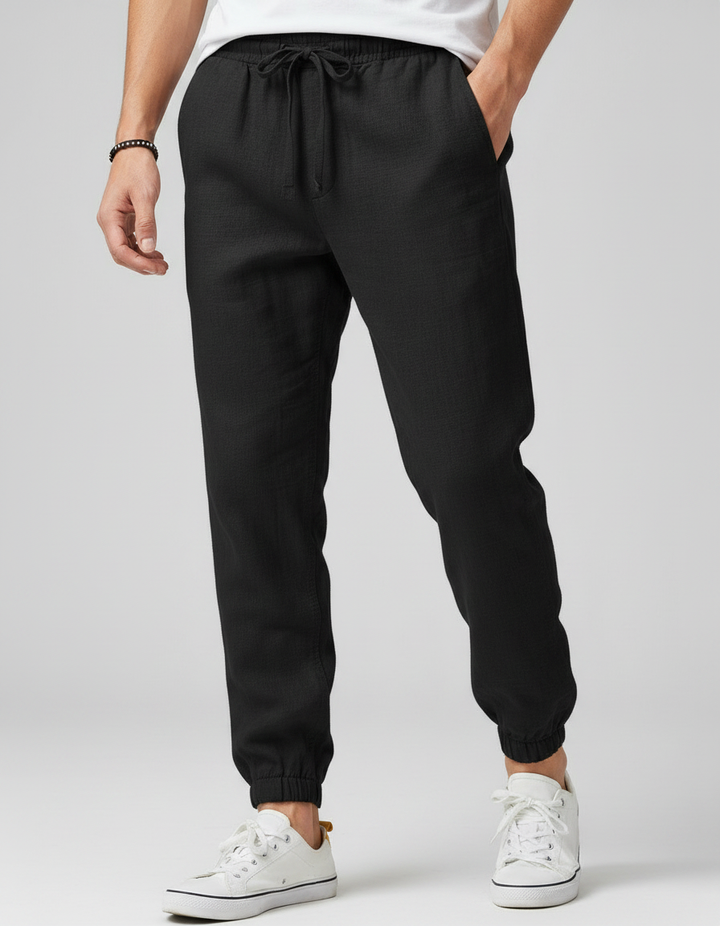 Pantaloni da uomo per l'estate, freschi e traspiranti, con coulisse per un look casual e comodo.
