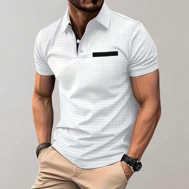 Polo Classica Premium da uomo traspirante, perfetta per stile casual e comfort quotidiano in primavera/estate.