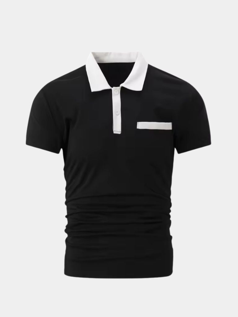 Polo uomo versatile, colletto a contrasto unico, aggiunge un tocco elegante al tuo guardaroba smart casual.