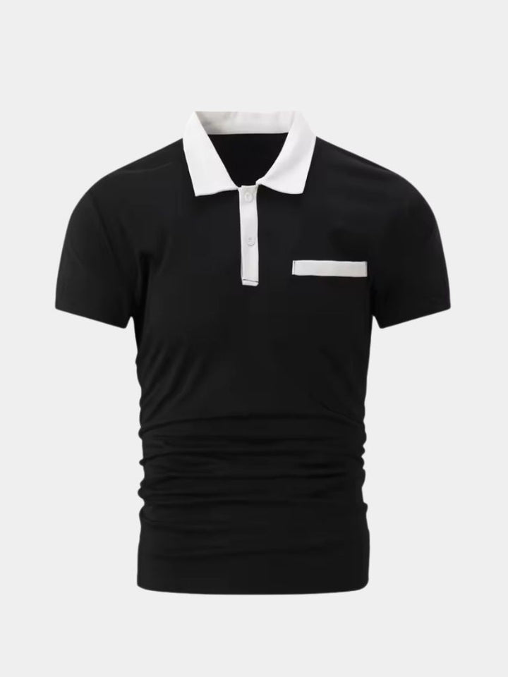 Polo uomo versatile, colletto a contrasto unico, aggiunge un tocco elegante al tuo guardaroba smart casual.